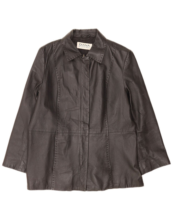 Diana Gallesi Womens Leather Jacket UK 14 Large Black