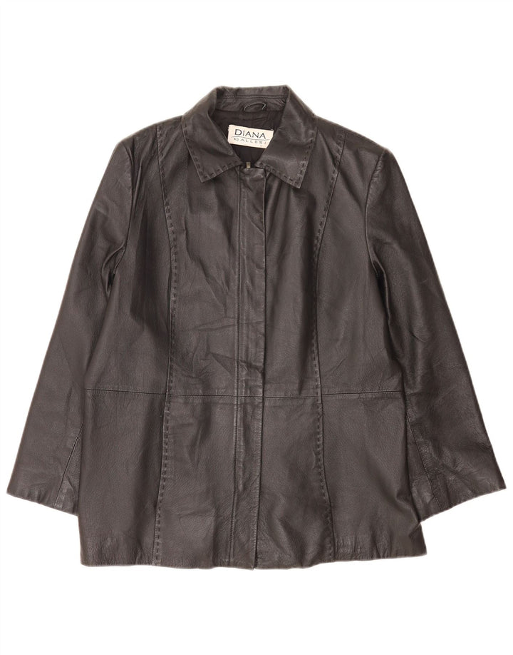 Diana Gallesi Womens Leather Jacket UK 14 Large Black