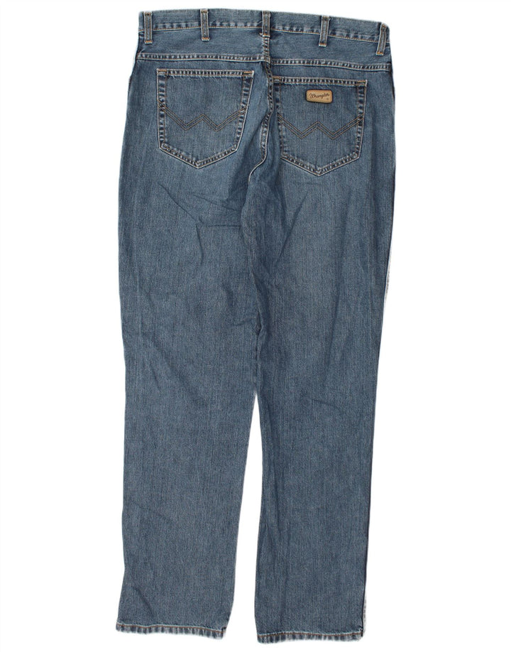 Wrangler Mens Texas Straight Jeans W38 L36 Blue Cotton