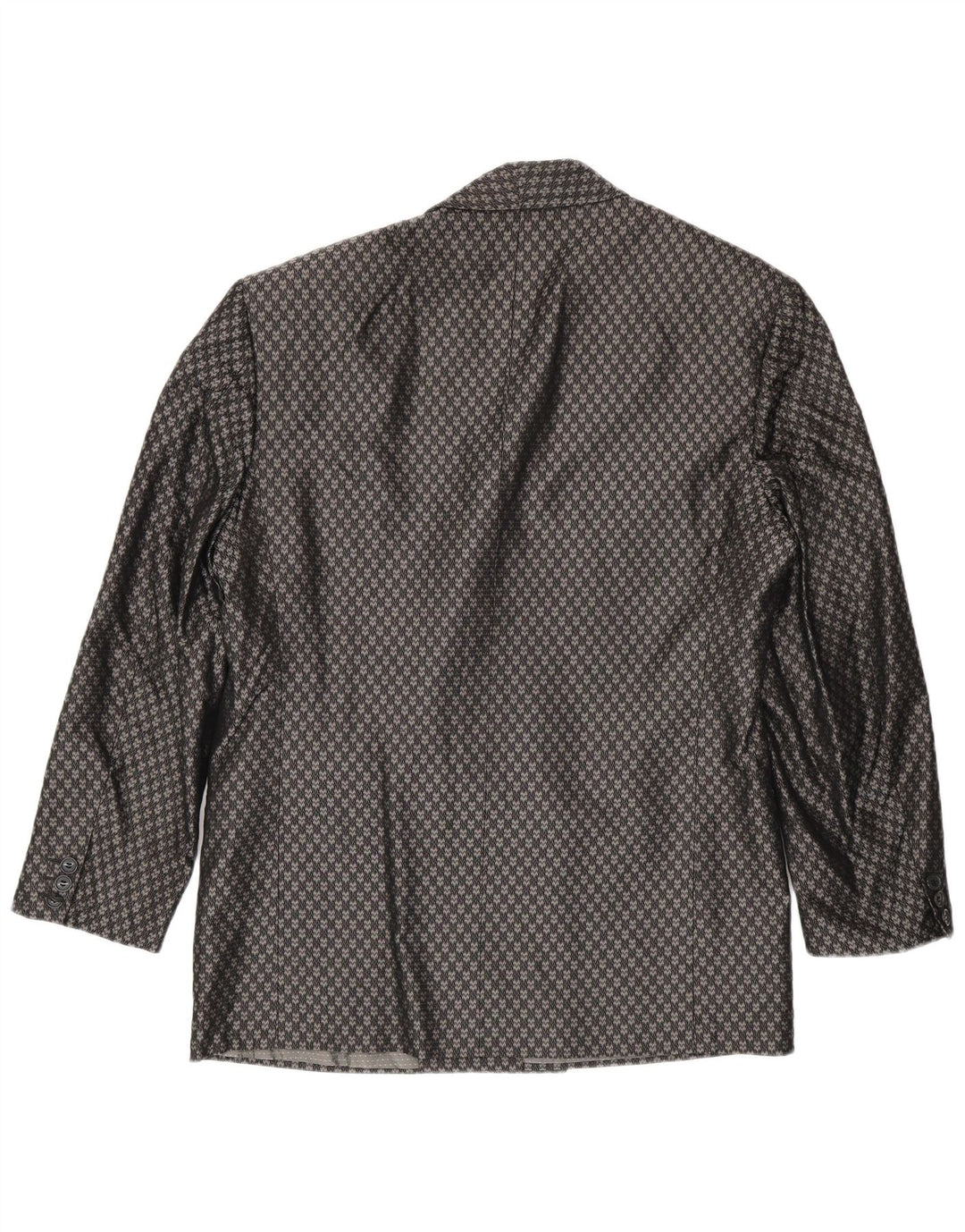 Pal Zileri Mens Double Breasted Blazer Jacket IT 48 Medium Grey Geometric