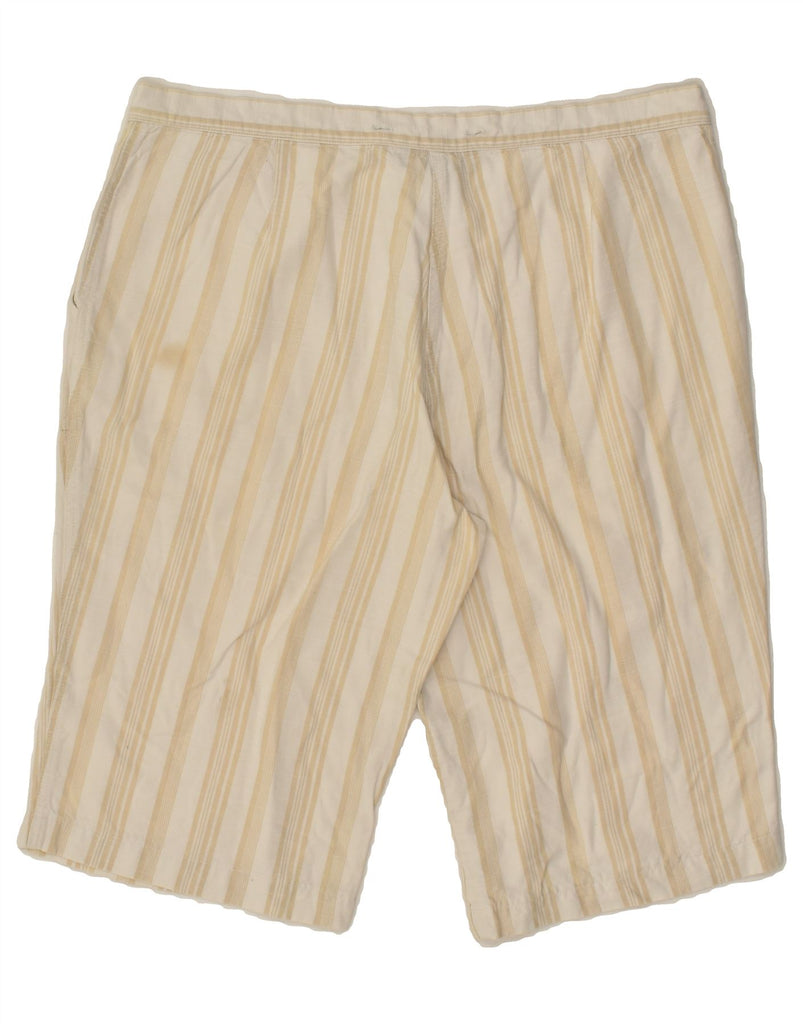 BEST COMPANY Womens Chino Shorts IT 48 XL W34 Beige Striped | Vintage Best Company | Thrift | Second-Hand Best Company | Used Clothing | Messina Hembry 