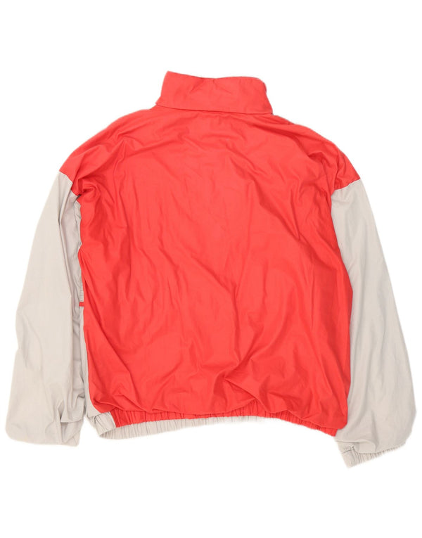 Vintage Mens Pullover Tracksuit Top Jacket Large Grey Colourblock Cotton