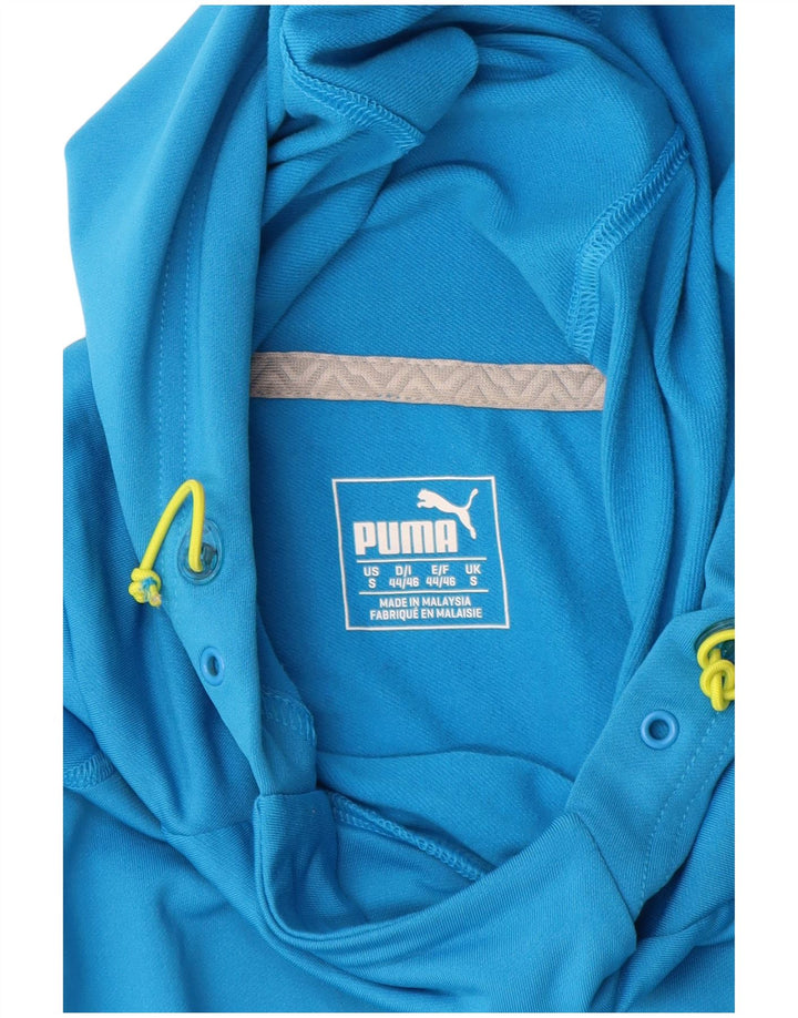 Puma Mens Hoodie Jumper Small Blue Colourblock Polyester