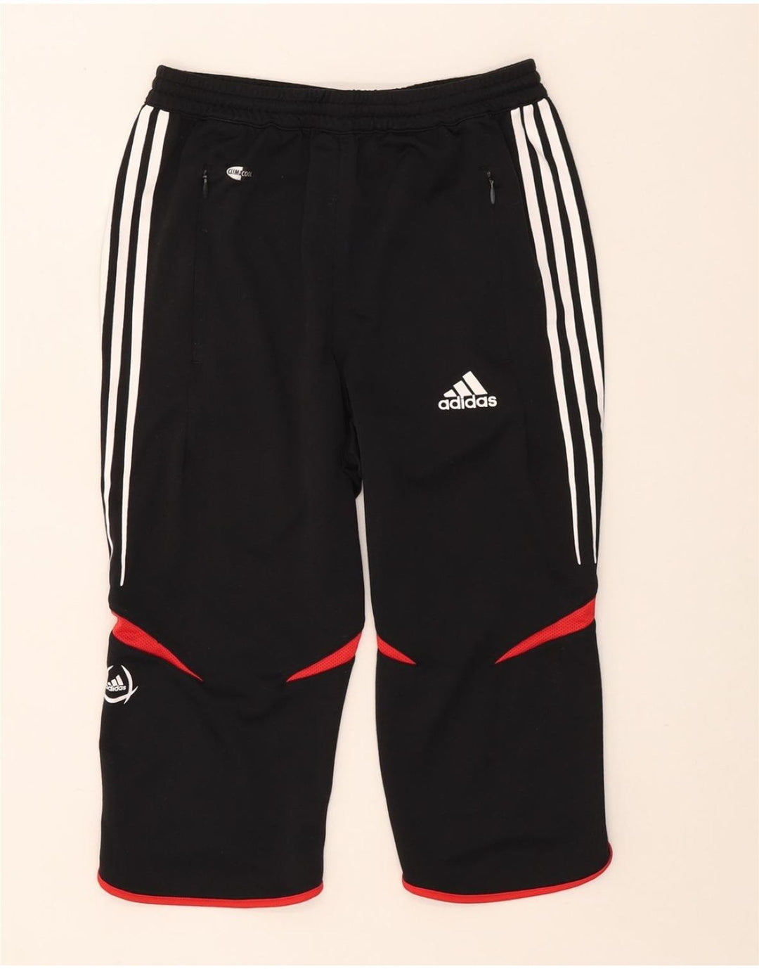 Adidas Mens Capri Tracksuit Trousers Large Black Colourblock Polyester