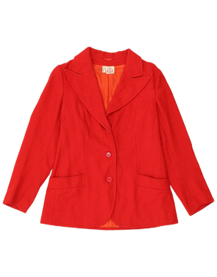 Vintage Womens 3 Button Blazer Jacket IT 44 Medium Red Classic
