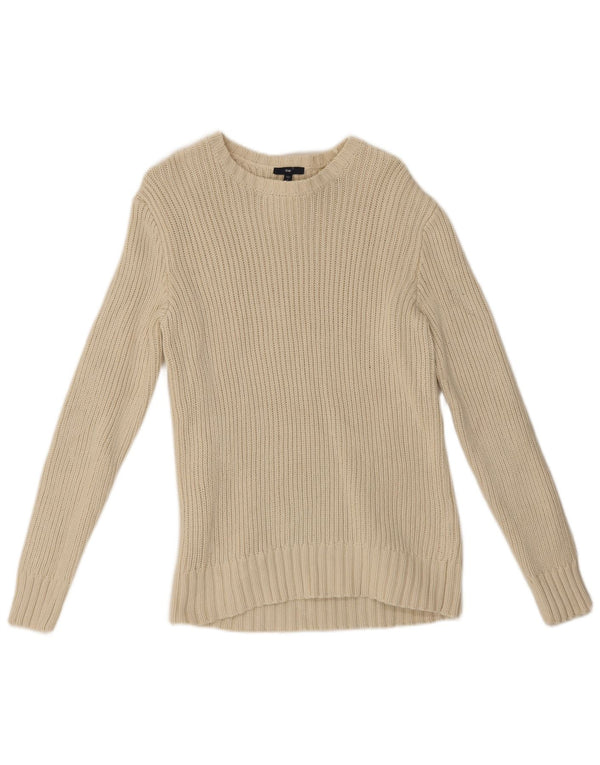 Gap Womens Boat Neck Jumper Sweater UK 14  Medium Off White Cotton