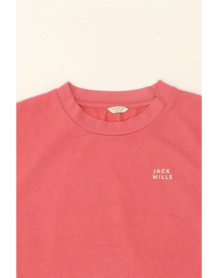 JACK WILLS Womens Oversized Sweatshirt Jumper UK 10  Small Pink Cotton Vintage Jack Wills and Second-Hand Jack Wills from Messina Hembry 