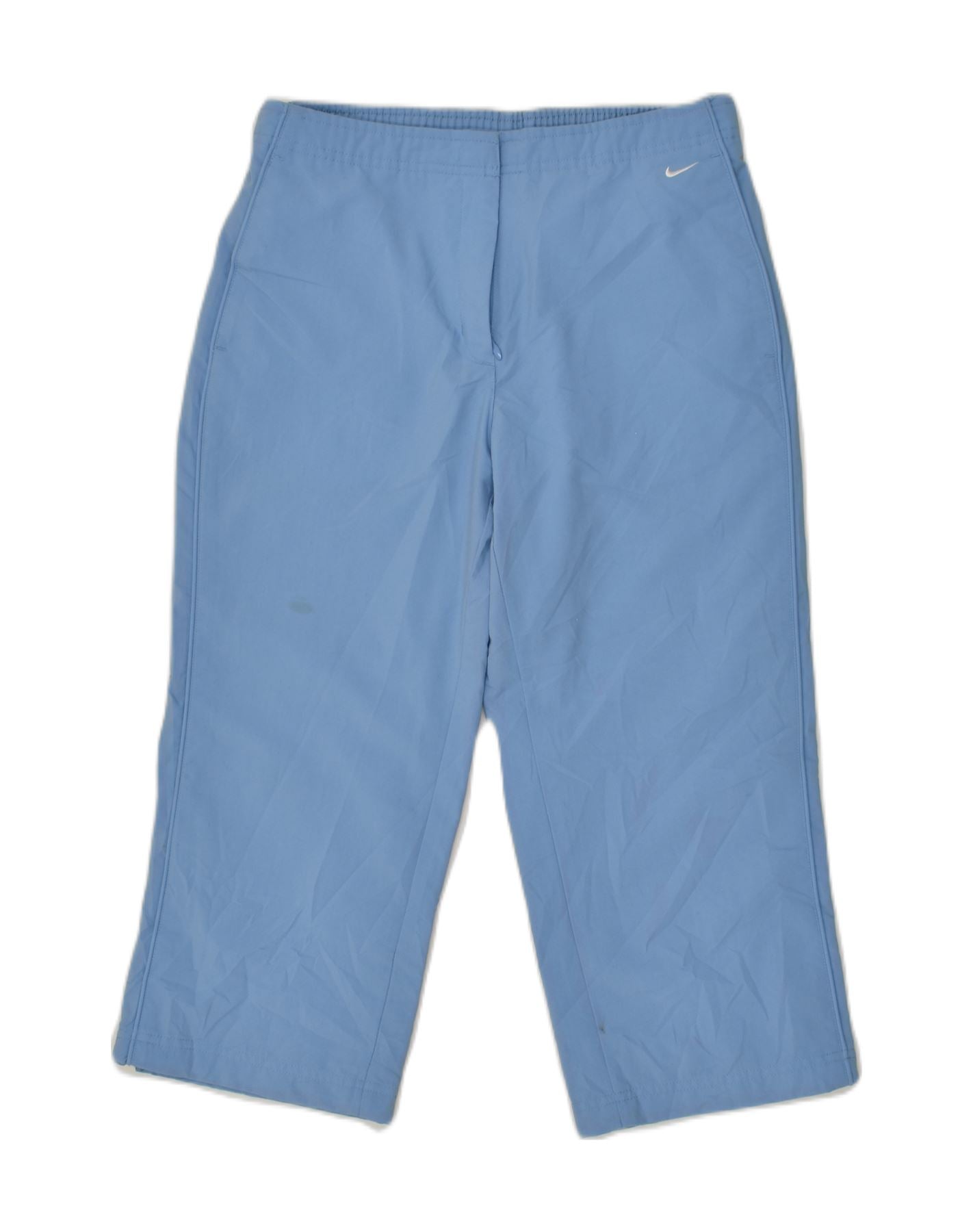 NIKE Womens Capri Tracksuit Trousers UK 8-10 Small Blue Polyester