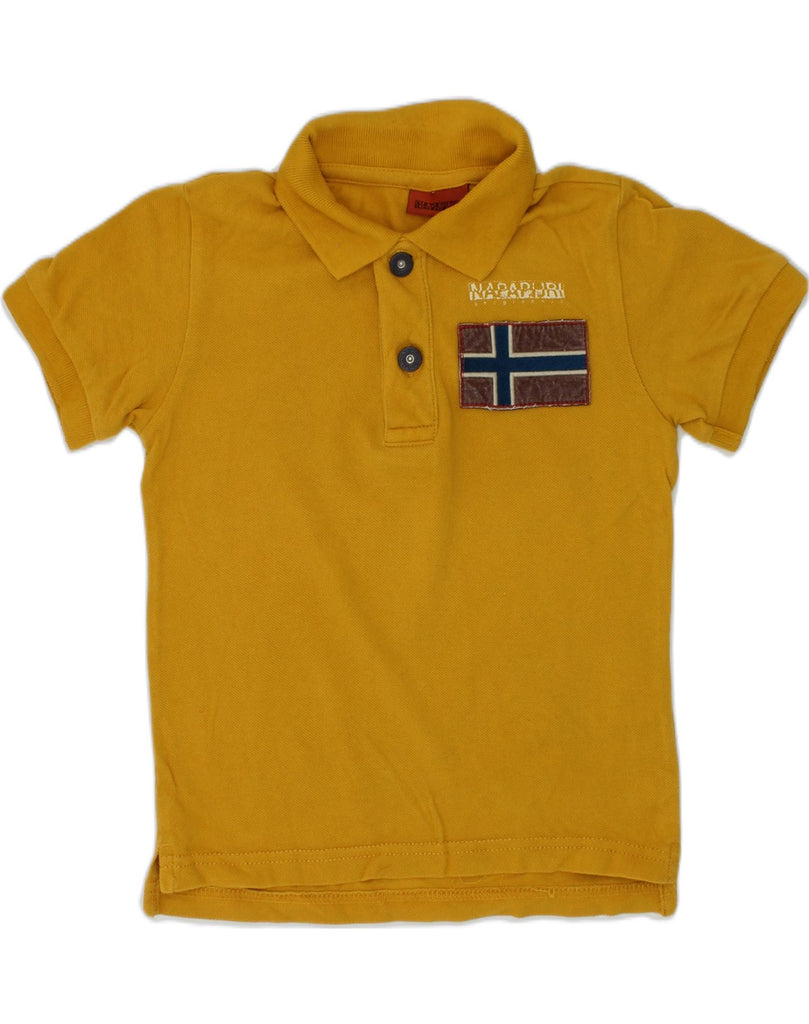 NAPAPIJRI Boys Polo Shirt 3-4 Years Yellow Cotton | Vintage Napapijri | Thrift | Second-Hand Napapijri | Used Clothing | Messina Hembry 