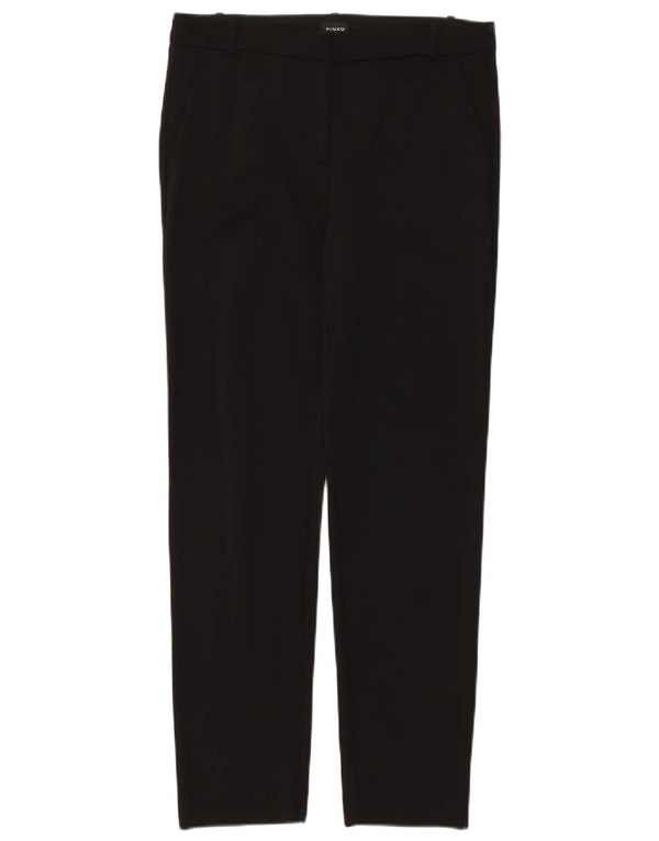 Pinko Womens Slim Chino Trousers UK 10 Small W30 L30 Black Viscose