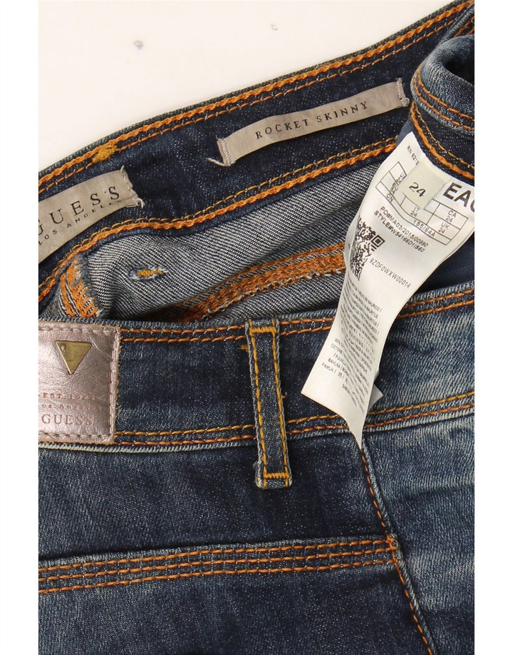 GUESS Womens Rocket Skinny Jeans W24 L27  Blue Cotton Vintage Guess and Second-Hand Guess from Messina Hembry 