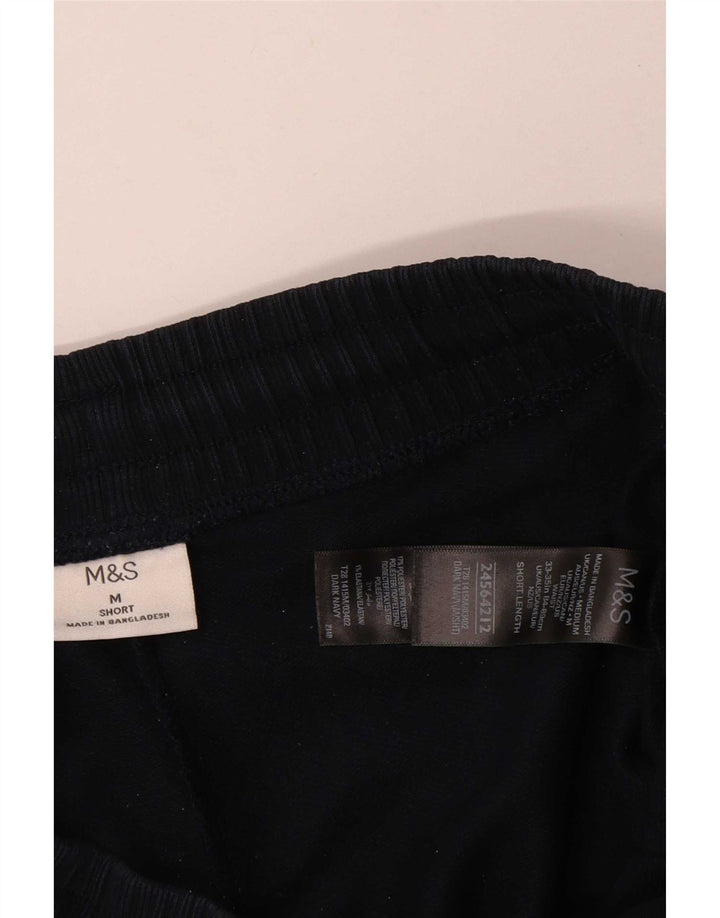 Marks & Spencer Womens Tracksuit Trousers UK 14 Medium Navy Blue Cotton