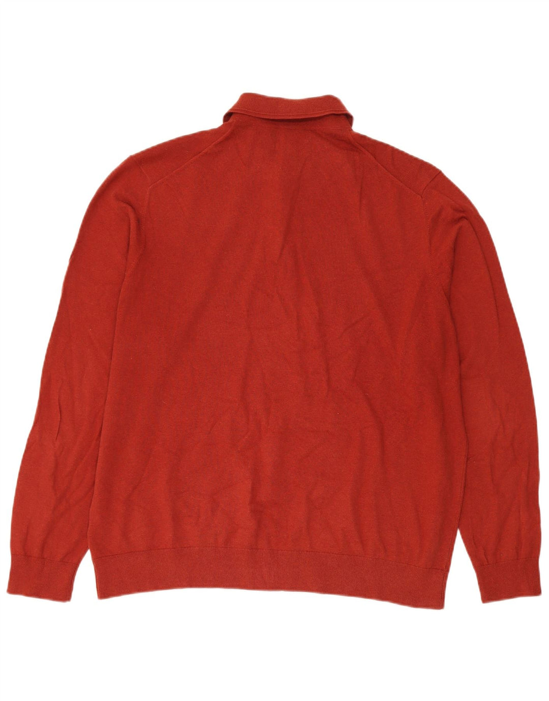 Marks & Spencer Mens Polo Neck Jumper Sweater XL Red Cotton