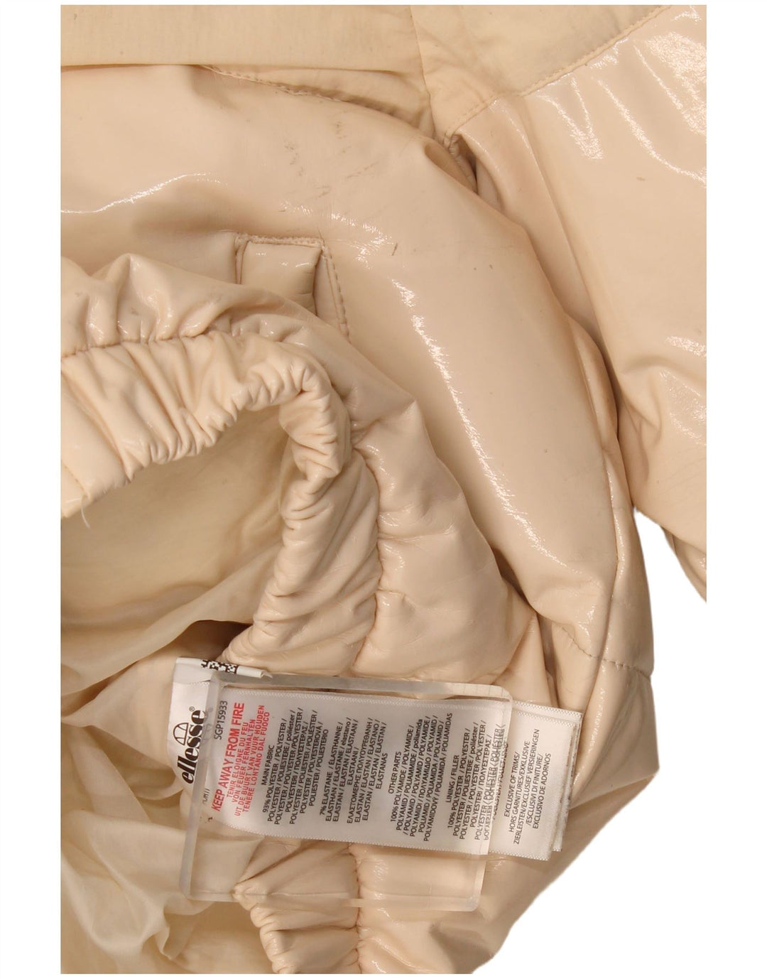 Ellesse Womens Oversized Hooded Oversized Padded Jacket UK 8 Small Beige