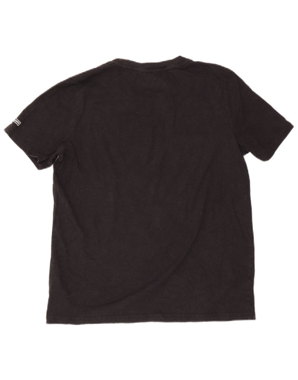 Superdry Womens Graphic T-Shirt Top UK 12 Medium Black Cotton