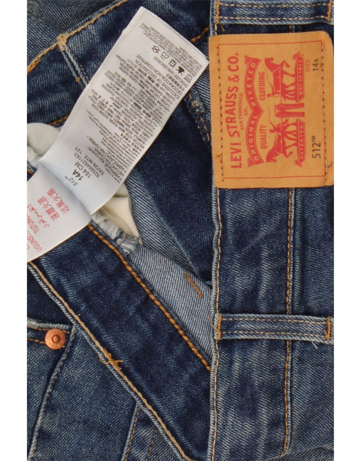 LEVI'S Girls 512 Distressed Slim Jeans 13-14 Years W24 L28 Blue Cotton