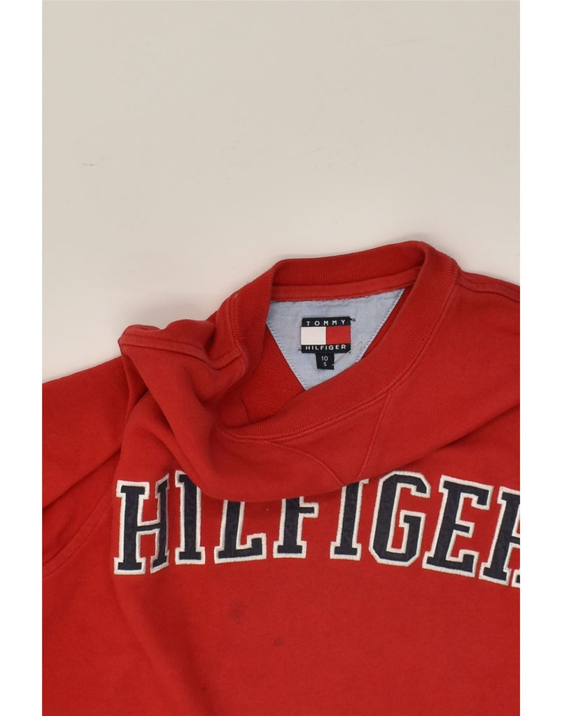 TOMMY HILFIGER Girls Graphic Sweatshirt Jumper 9-10 Years Small  Red | Vintage Tommy Hilfiger | Thrift | Second-Hand Tommy Hilfiger | Used Clothing | Messina Hembry 