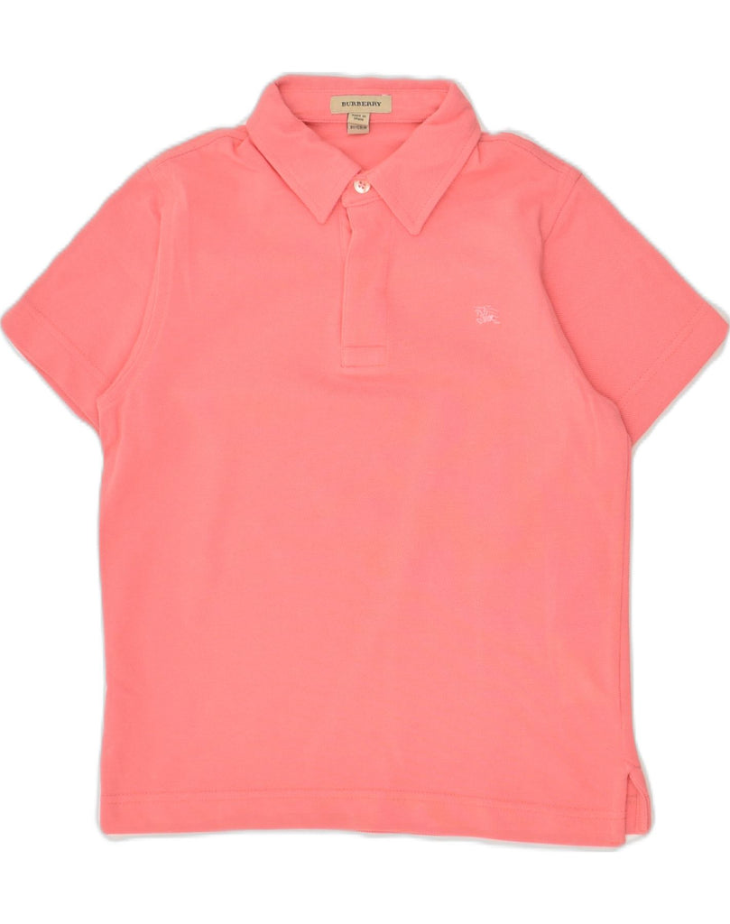 BURBERRY Boys Polo Shirt 7-8 Years Pink Cotton | Vintage Burberry | Thrift | Second-Hand Burberry | Used Clothing | Messina Hembry 