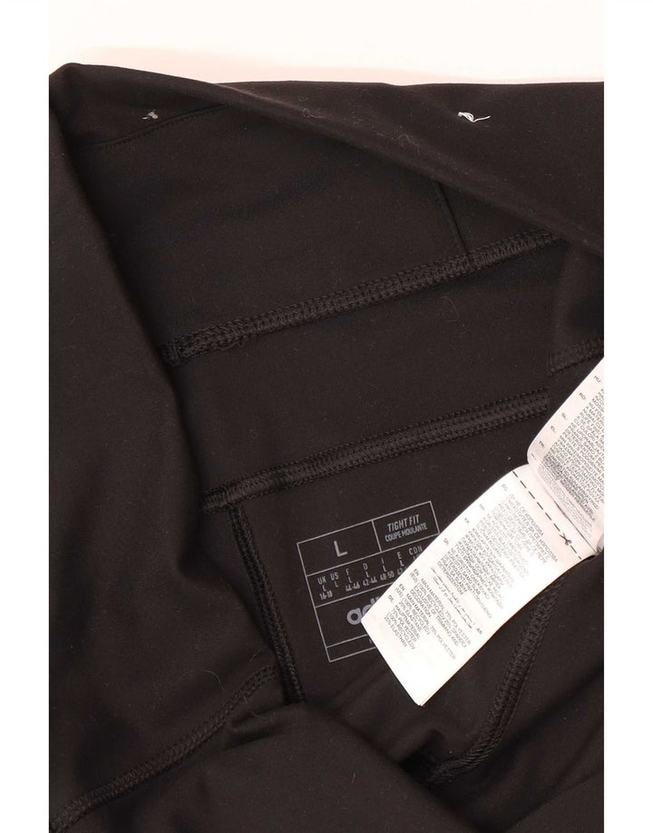 Adidas Womens Tight Fit Leggings UK 16/18 Large Black Polyester