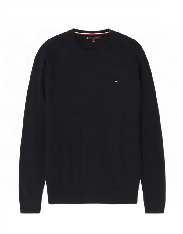 Tommy Hilfiger Mens Crew Neck Jumper Sweater XL Navy Blue Cotton