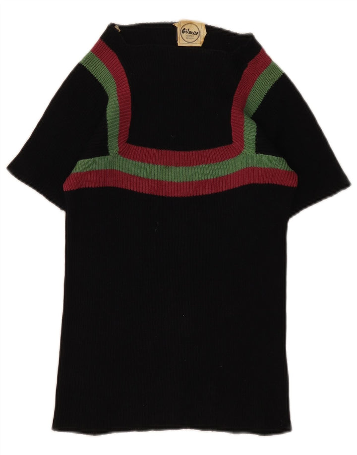 Gilmar Womens Boat Neck Jumper Sweater IT 44 Medium Black Striped