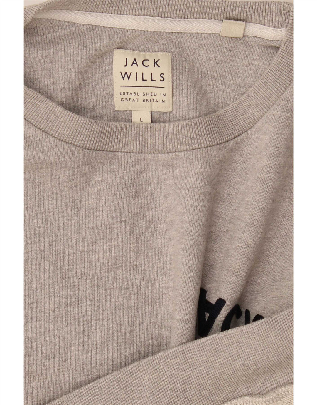Jack Wills Mens Graphic Sweatshirt Jumper Large Grey