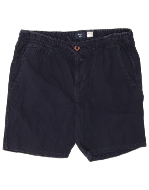 Superdry Mens Chino Shorts Large W36 Navy Blue Cotton