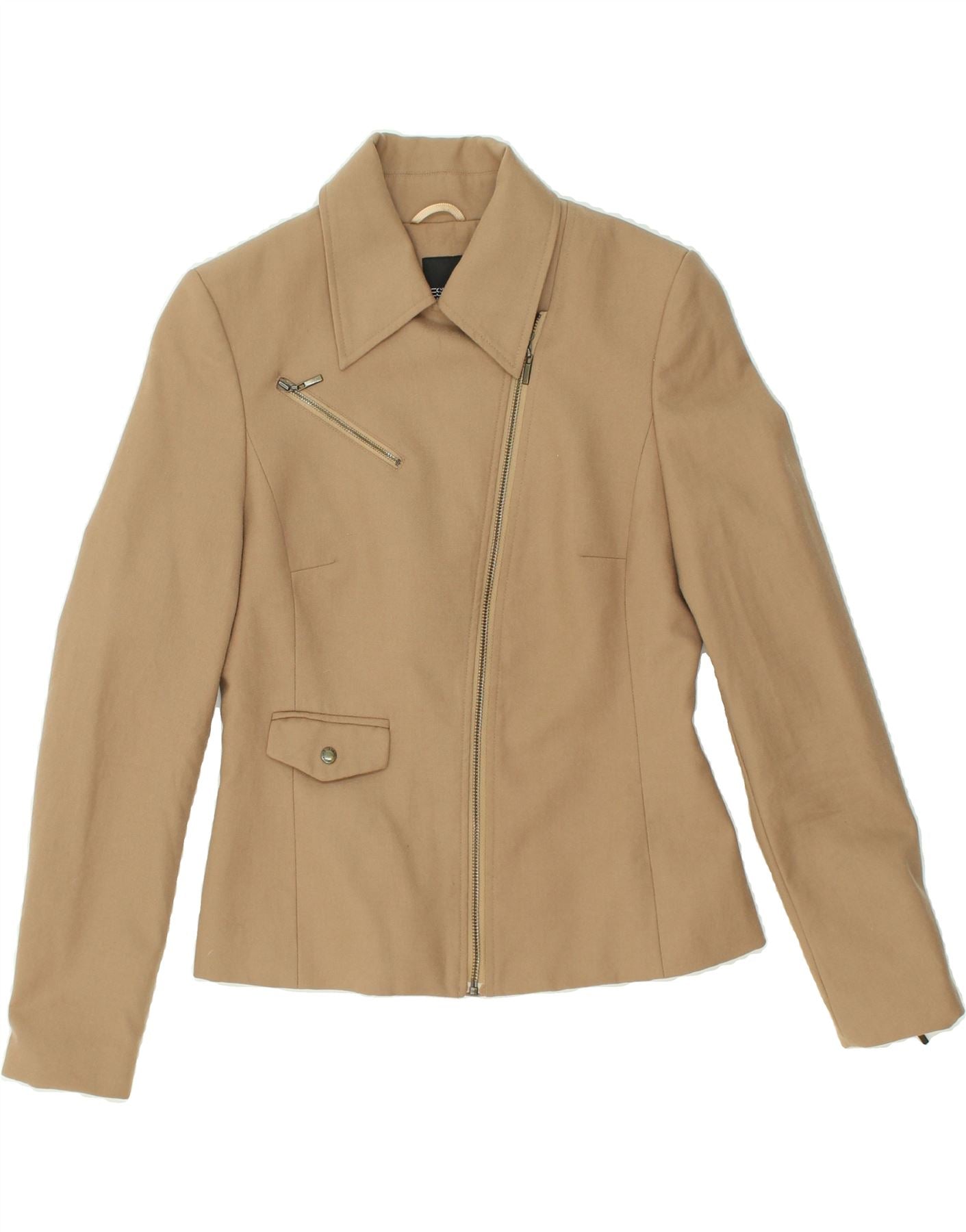 ESPRIT Damen Bomberjacke UK 10 Small Braun Wolle Vintage