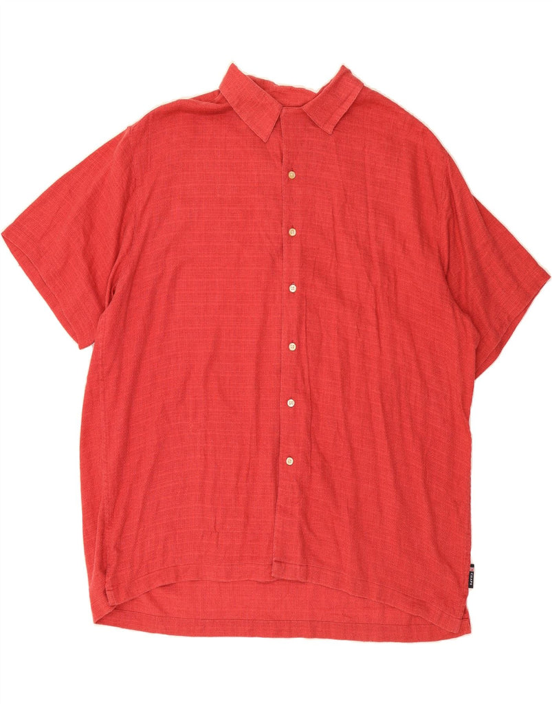 CHAPS Mens Short Sleeve Shirt XL Red Striped Cotton Vintage Chaps and Second-Hand Chaps from Messina Hembry 