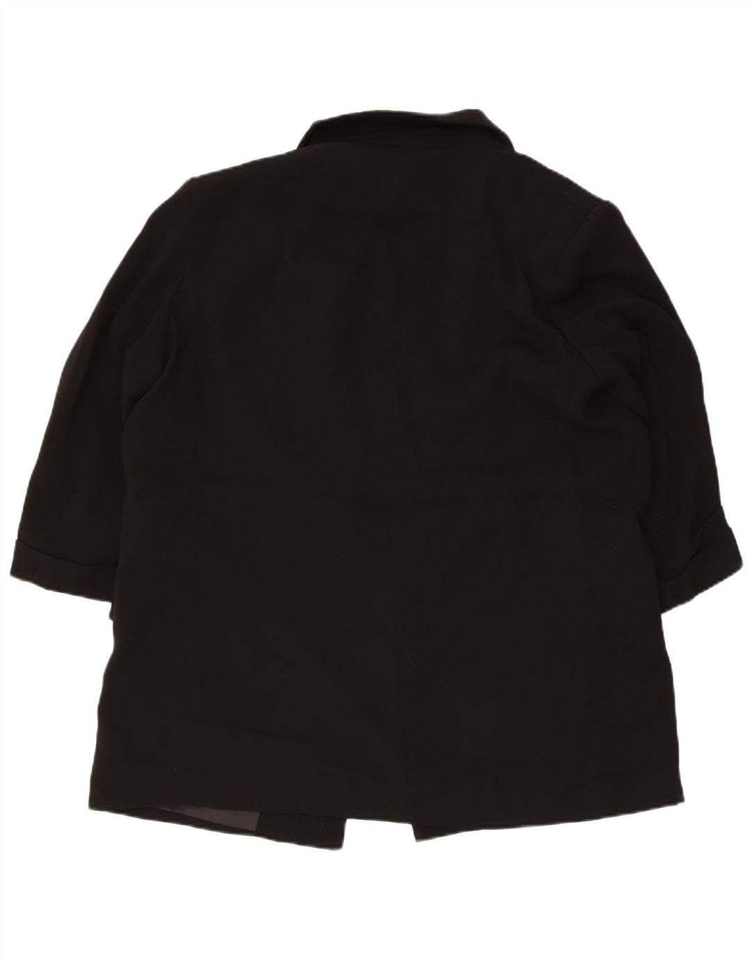 Zara Womens 3/4 Sleeve Open Blazer Jacket UK 18 XL Black Polyester