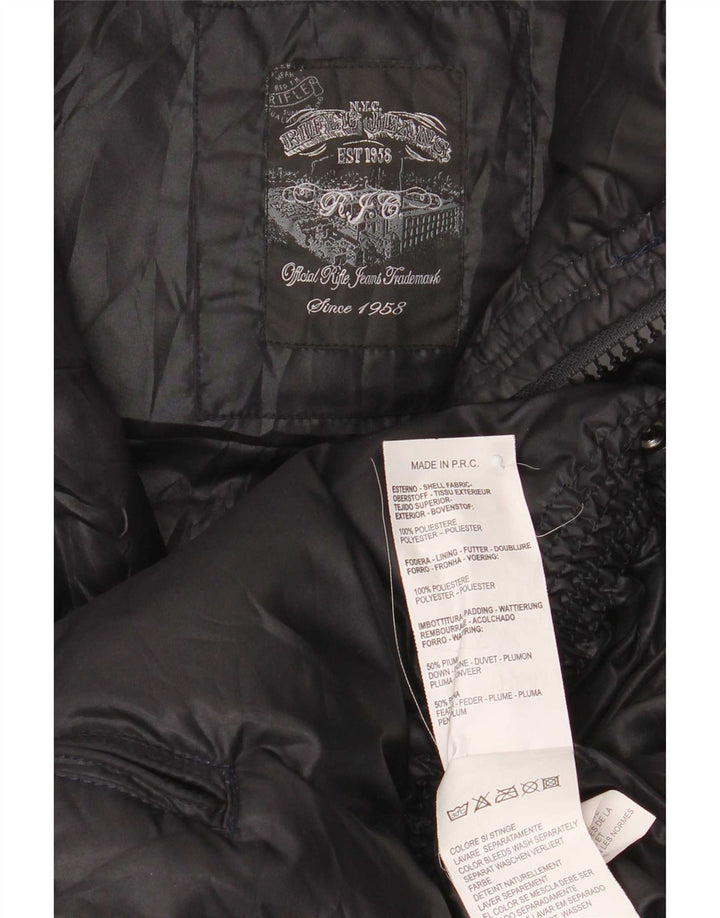 Rifle Mens Hooded Padded Gilet UK 36 Small Black Polyester