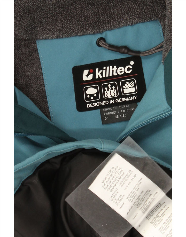 Killtec Womens Hooded Windbreaker Jacket EU 38 Medium Blue Colourblock