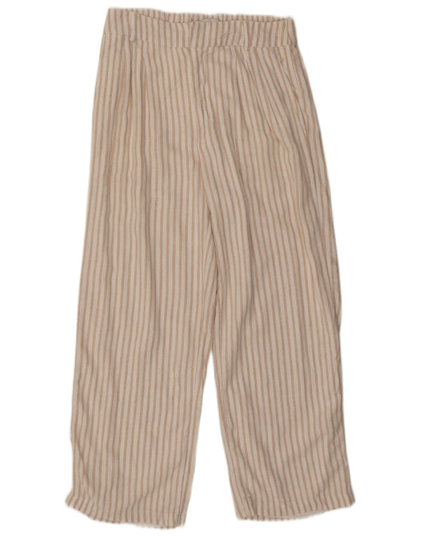 Abercrombie & Fitch Womens Cropped Trousers Medium W30 L24 Beige Striped