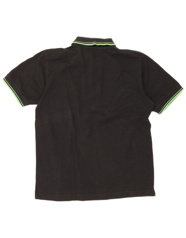 Kappa Mens Polo Shirt Small Black Striped Cotton