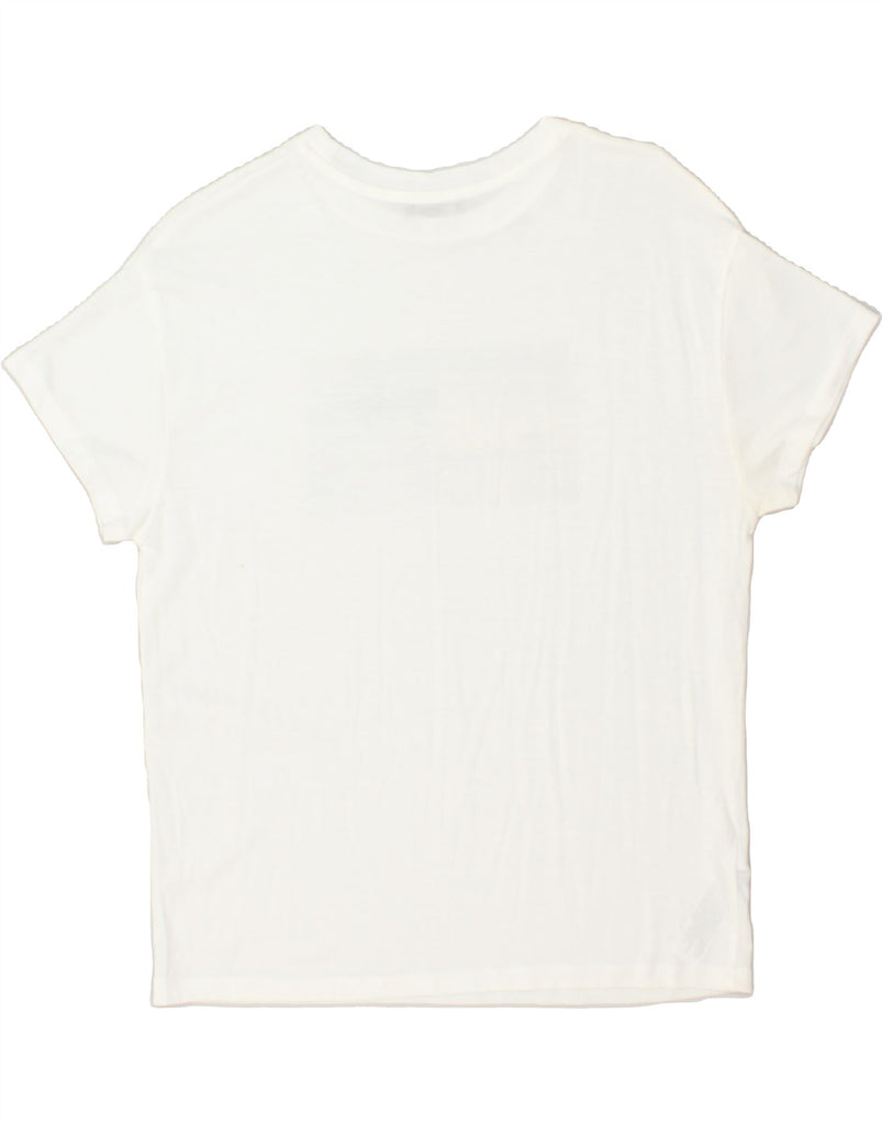 MASSIMO DUTTI Womens Graphic T-Shirt Top UK 6 XS White Lyocell | Vintage Massimo Dutti | Thrift | Second-Hand Massimo Dutti | Used Clothing | Messina Hembry 