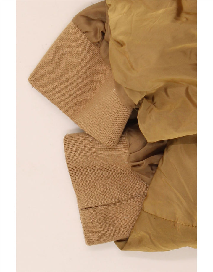 Zara Womens Hooded Oversized Padded Jacket UK 14 Medium Khaki Polyamide