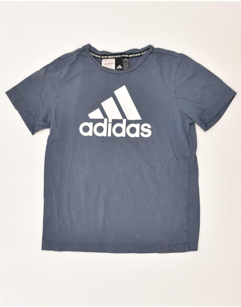 ADIDAS Boys Graphic T-Shirt Top 11-12 Years Grey Cotton | Vintage Adidas | Thrift | Second-Hand Adidas | Used Clothing | Messina Hembry 