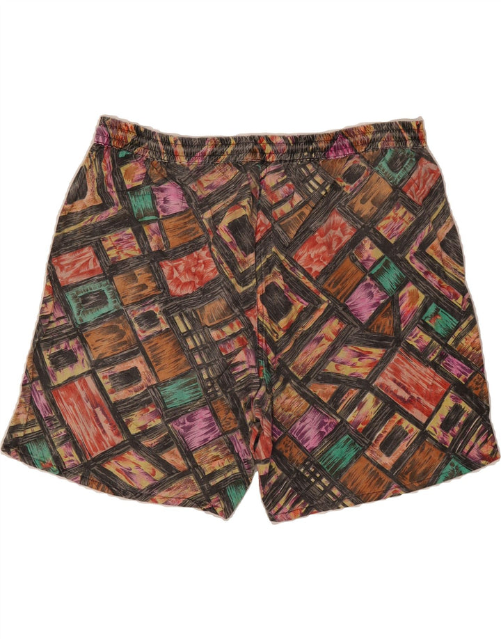 VINTAGE Mens Sport Shorts Large Multicoloured Geometric Cotton Vintage Vintage and Second-Hand Vintage from Messina Hembry 