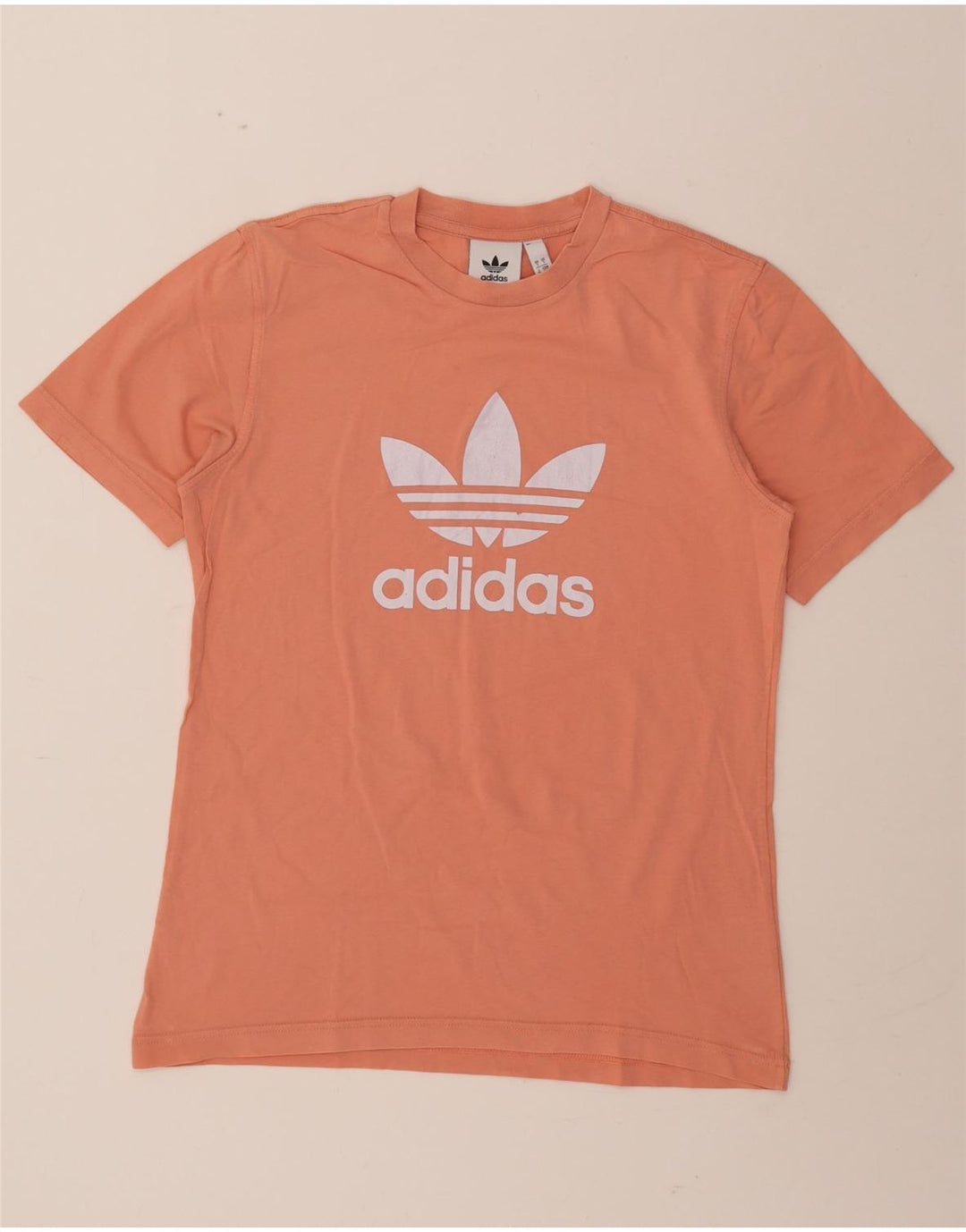 ADIDAS Mens Graphic T-Shirt Top Small Orange Cotton Vintage Adidas and Second-Hand Adidas from Messina Hembry 