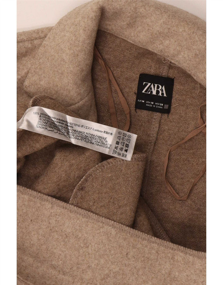 Zara Womens Overcoat UK 14 Medium Beige Polyester
