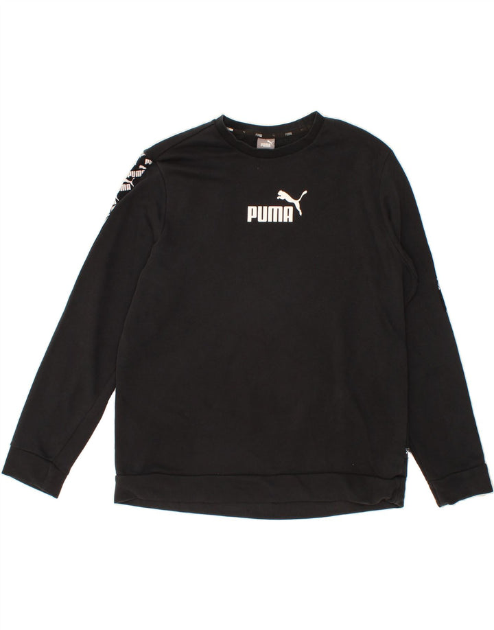 PUMA Mens Graphic Sweatshirt Jumper XL Black Cotton Vintage Puma and Second-Hand Puma from Messina Hembry 