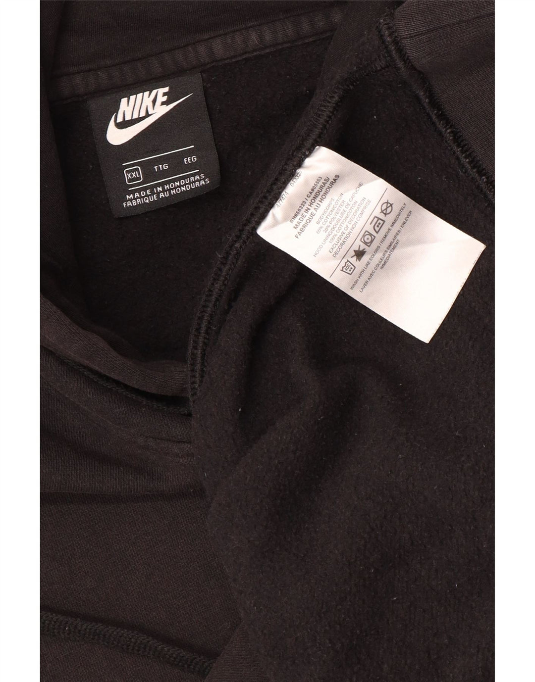 Nike Mens Hoodie Jumper 2XL Black Cotton