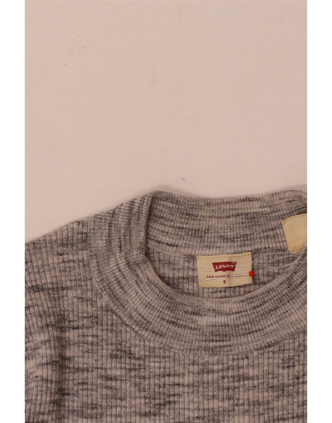 Levi's Womens Turtle Neck Jumper Sweater UK 8 Small Grey Flecked