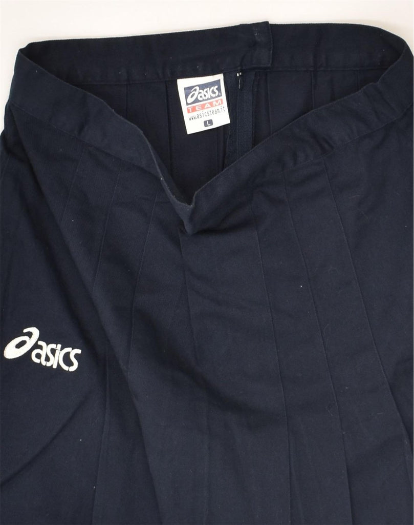 ASICS Girls Mini Pleated Skirt 13-14 Years Large W28 Navy Blue Cotton | Vintage Asics | Thrift | Second-Hand Asics | Used Clothing | Messina Hembry 