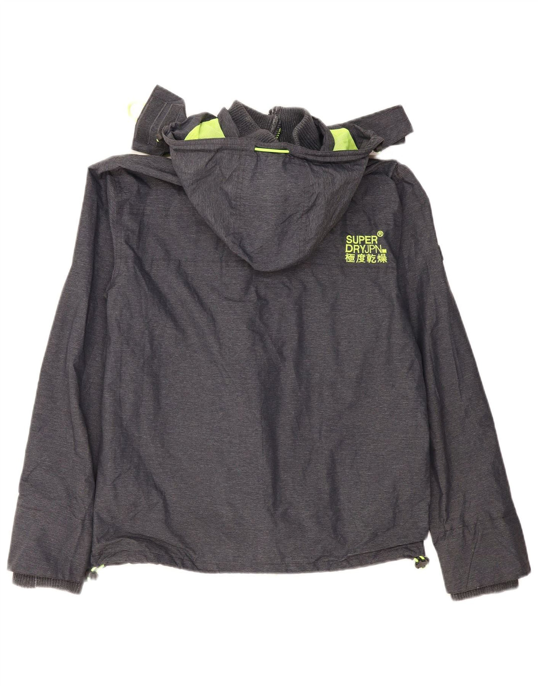 SUPERDRY Womens Windcheater Graphic Windbreaker Jacket UK 16 Large Grey