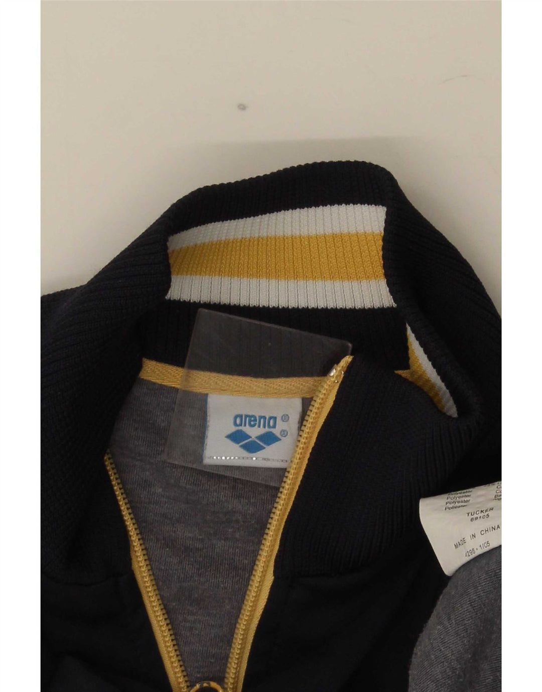 Arena Mens Graphic Tracksuit Top Jacket Medium Navy Blue Colourblock