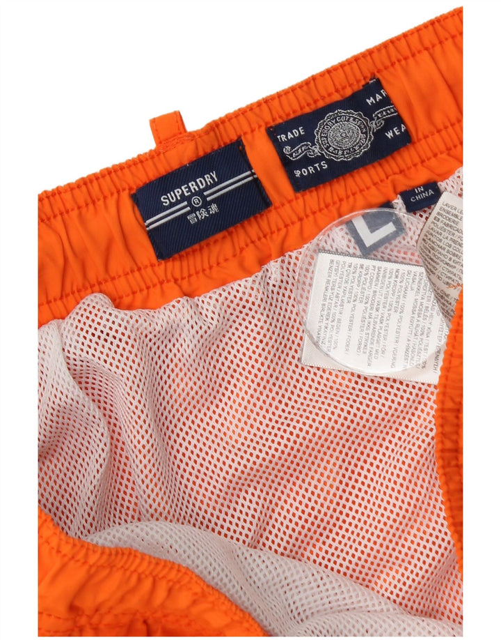 Superdry Mens Graphic Swimming Shorts Large  Orange Polyester