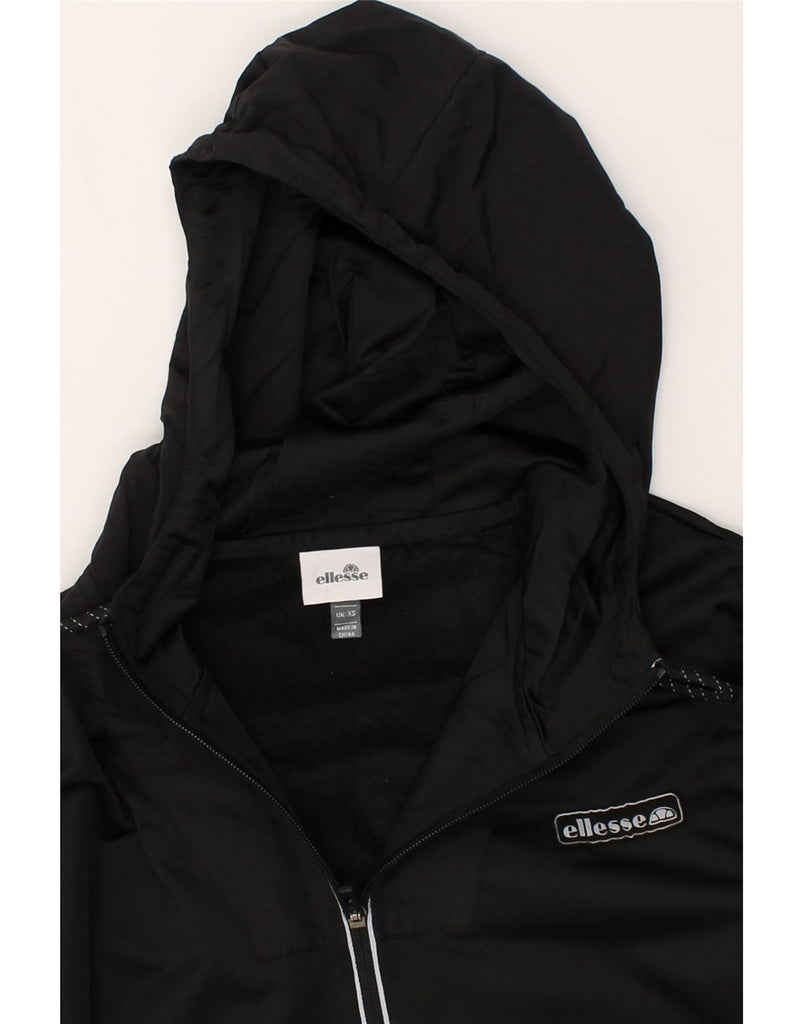 ELLESSE Mens Zip Hoodie Sweater XS Black Polyester | Vintage Ellesse | Thrift | Second-Hand Ellesse | Used Clothing | Messina Hembry 