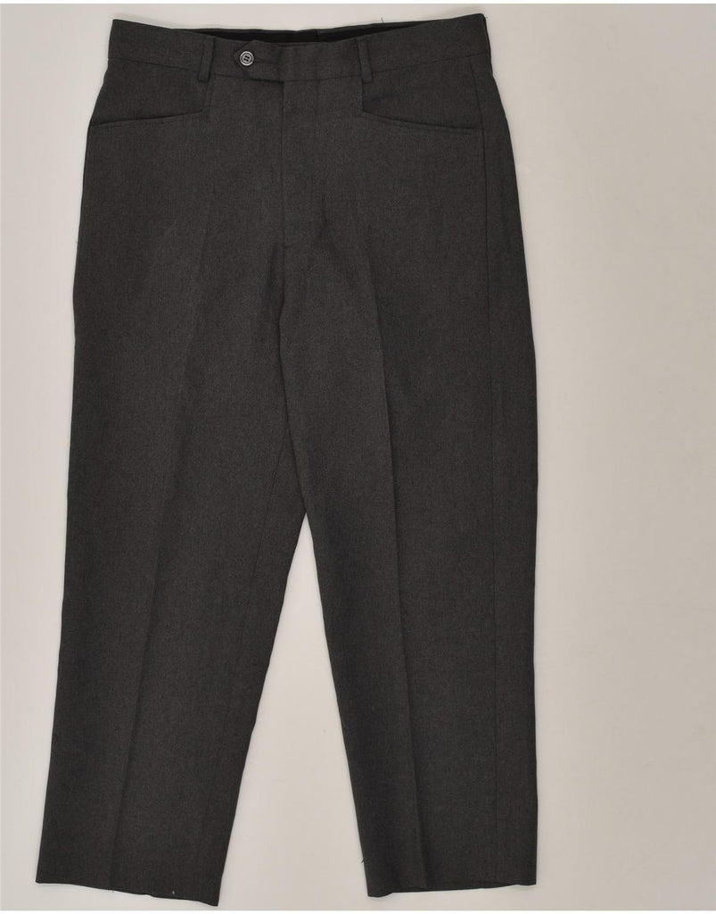 VINTAGE Womens Straight Suit Trousers US 6 Medium W30 L25 Grey Polyester | Vintage Vintage | Thrift | Second-Hand Vintage | Used Clothing | Messina Hembry 