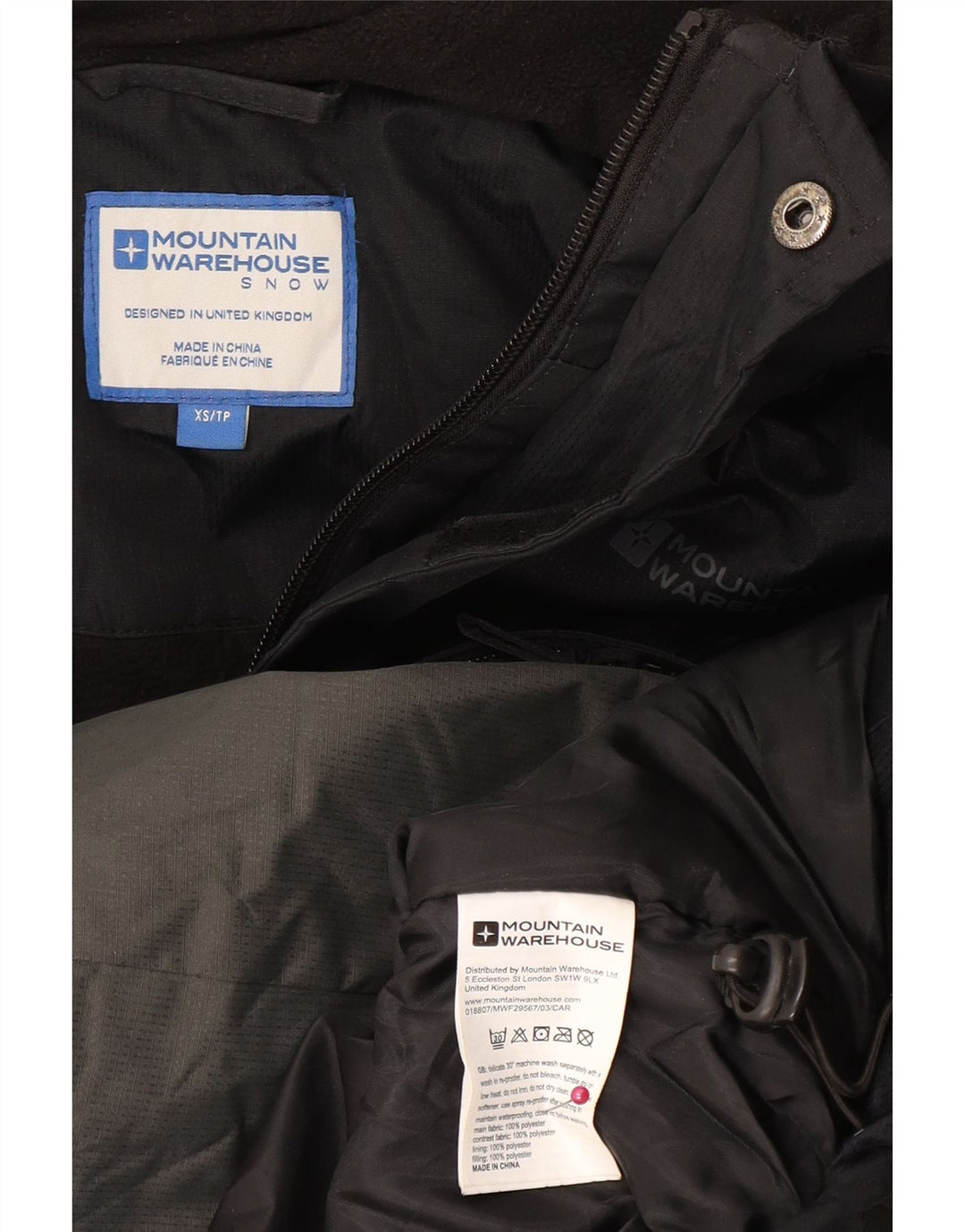 Mountain Warehouse Mens Windbreaker Jacket UK 34 XS Black Colourblock
